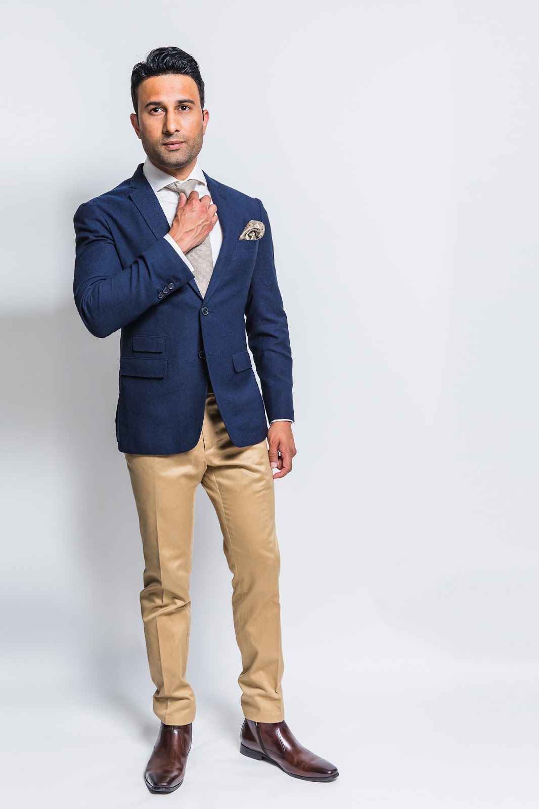 Jatin Business Casual Blue Jacket Chinos