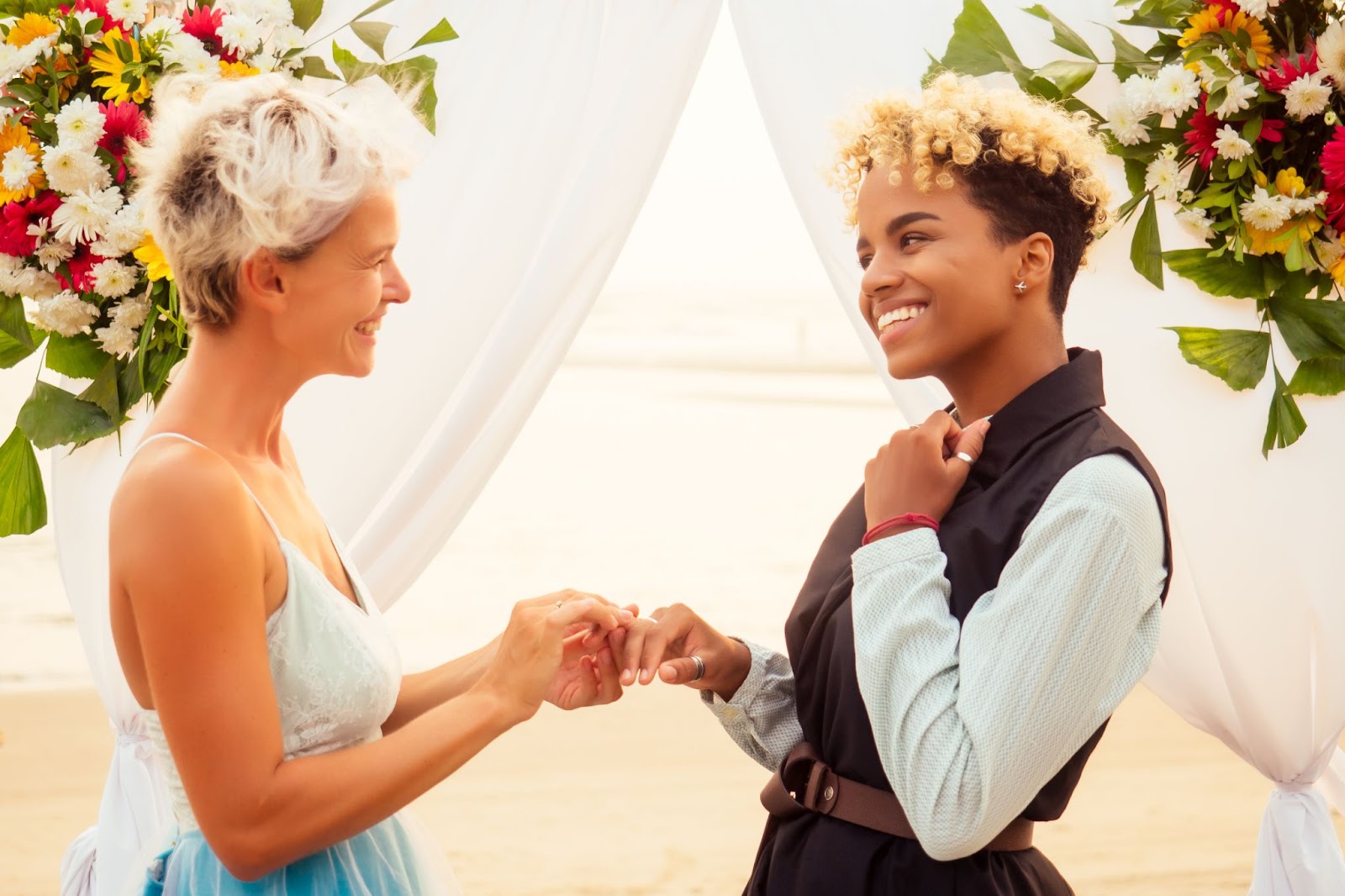 beach same sex wedding